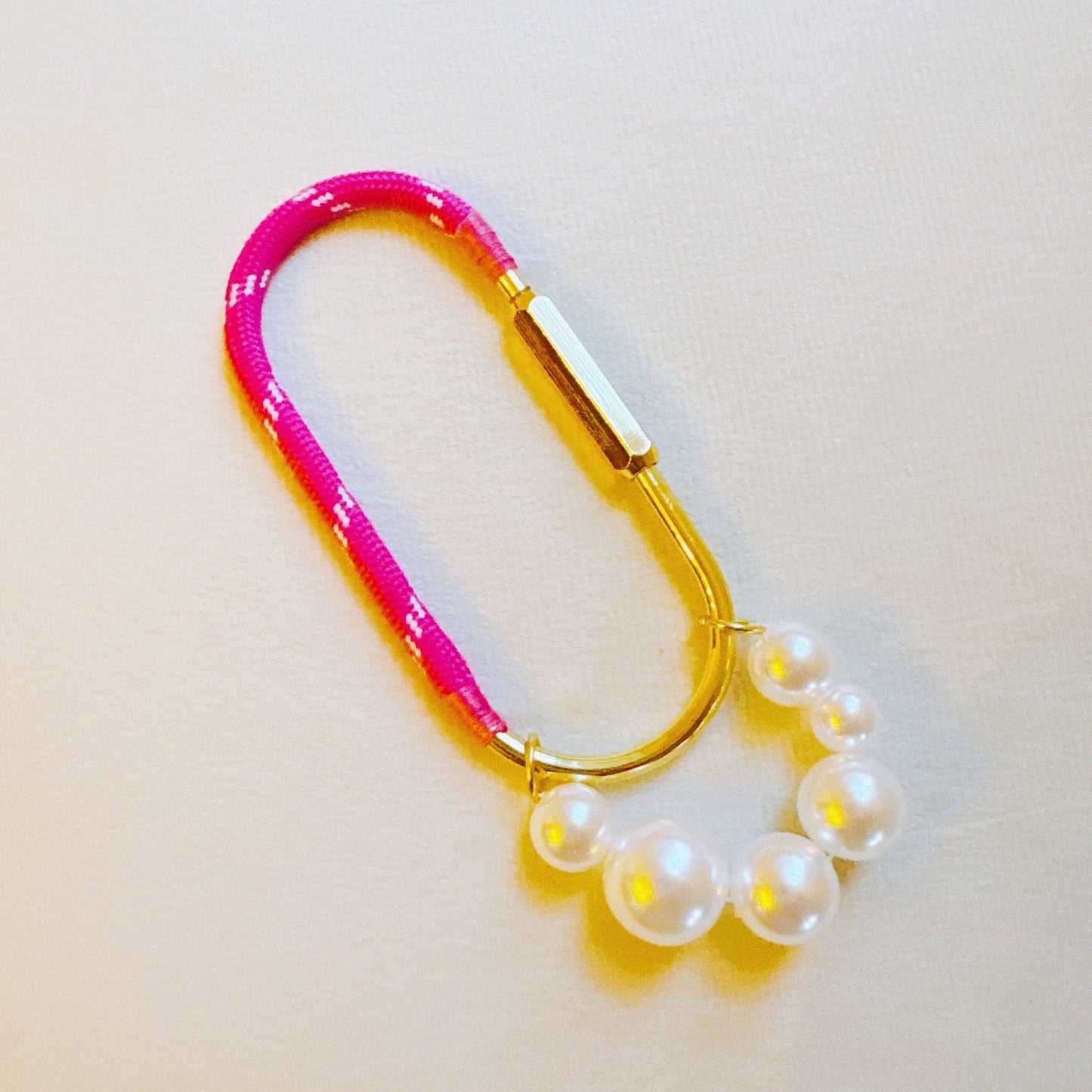 roped and pearled shackle bag charm