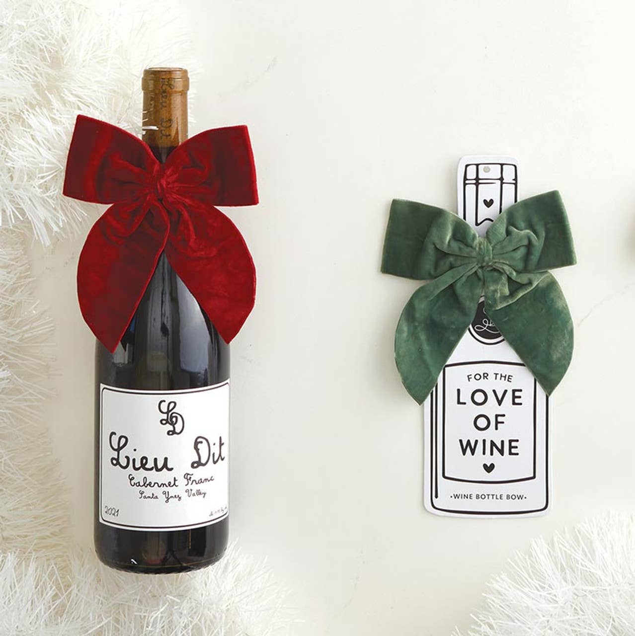 red velvet bottle bow