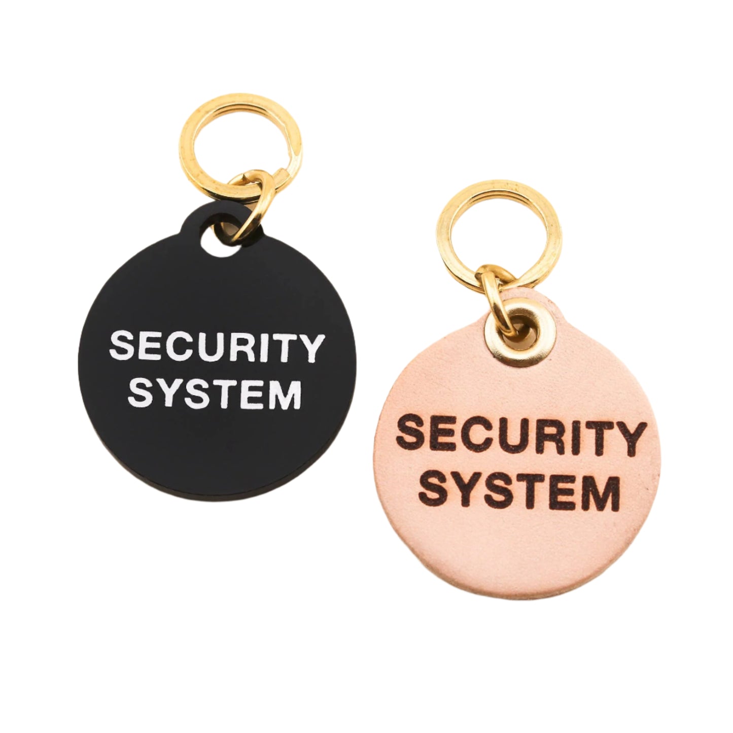 security system pet tag (leather)