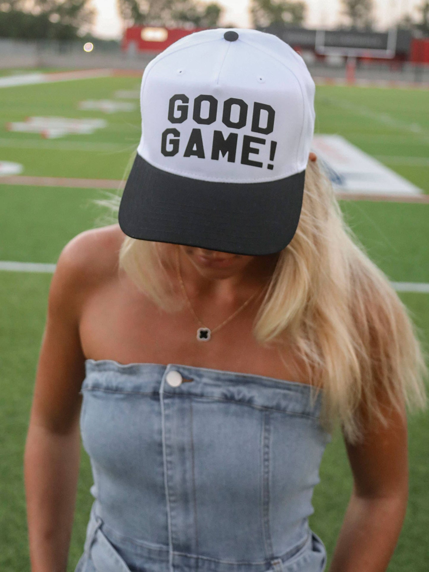 good game black and white trucker