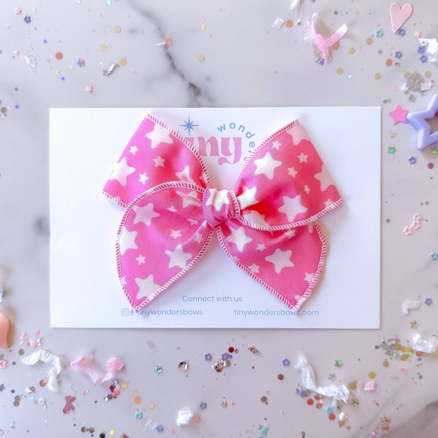 retro stars pink bow