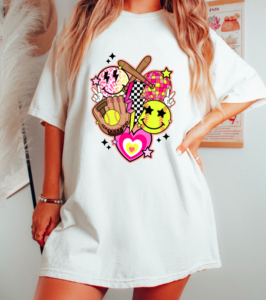retro softball graphic tee
