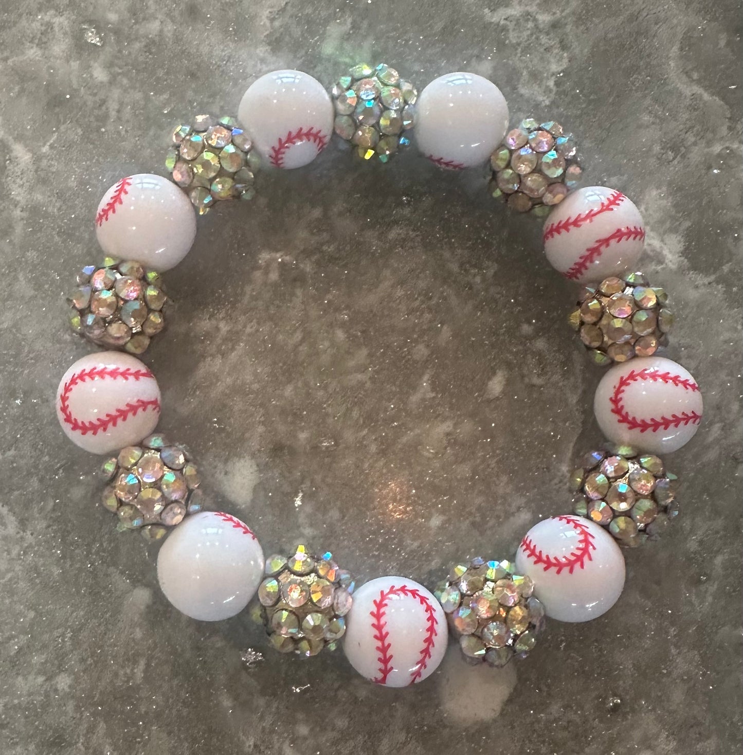 stretchy blingy baseball bracelet