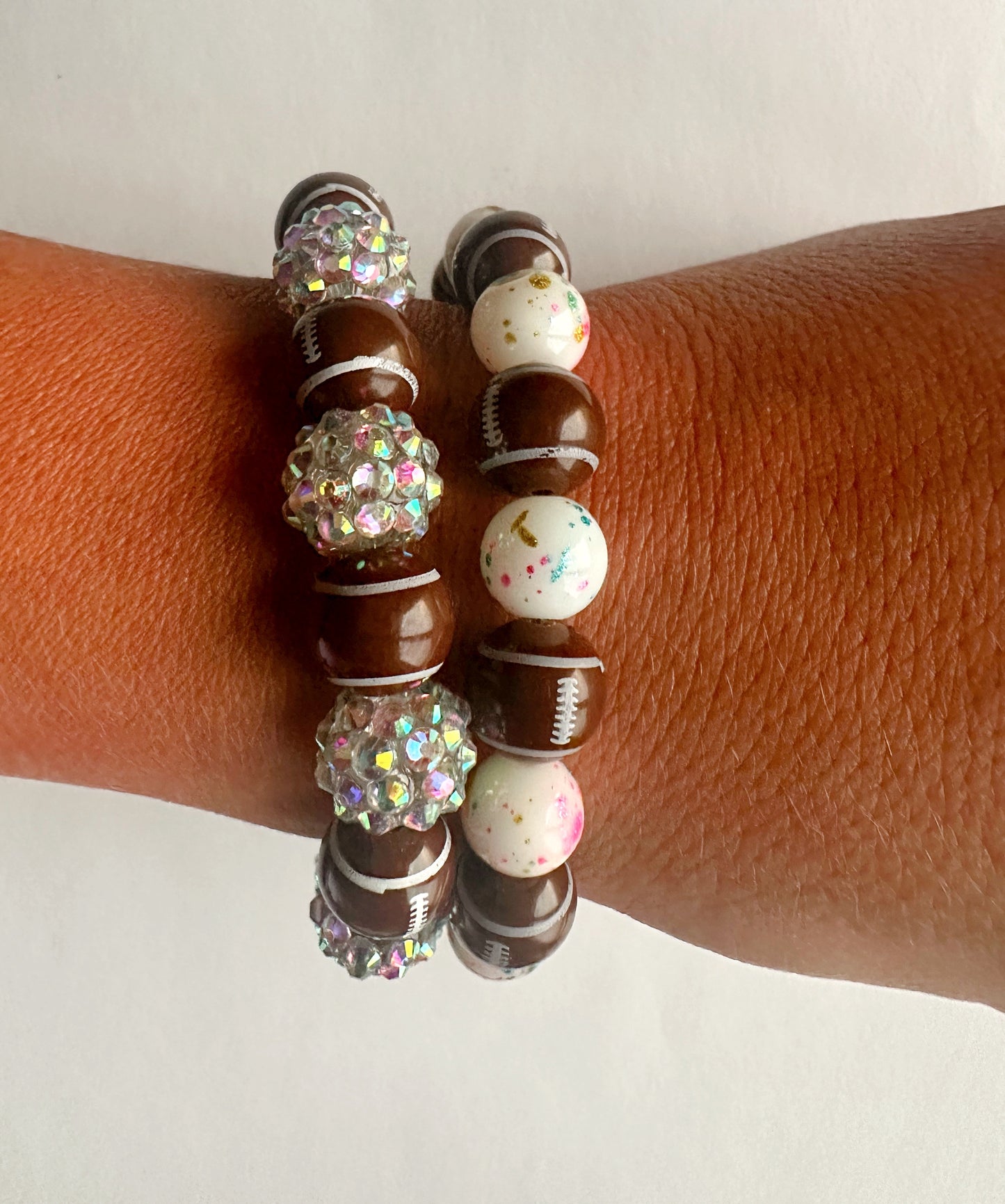 confetti football stretchy bracelet