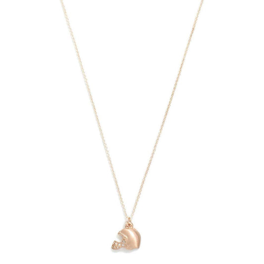rose gold football helmet necklace