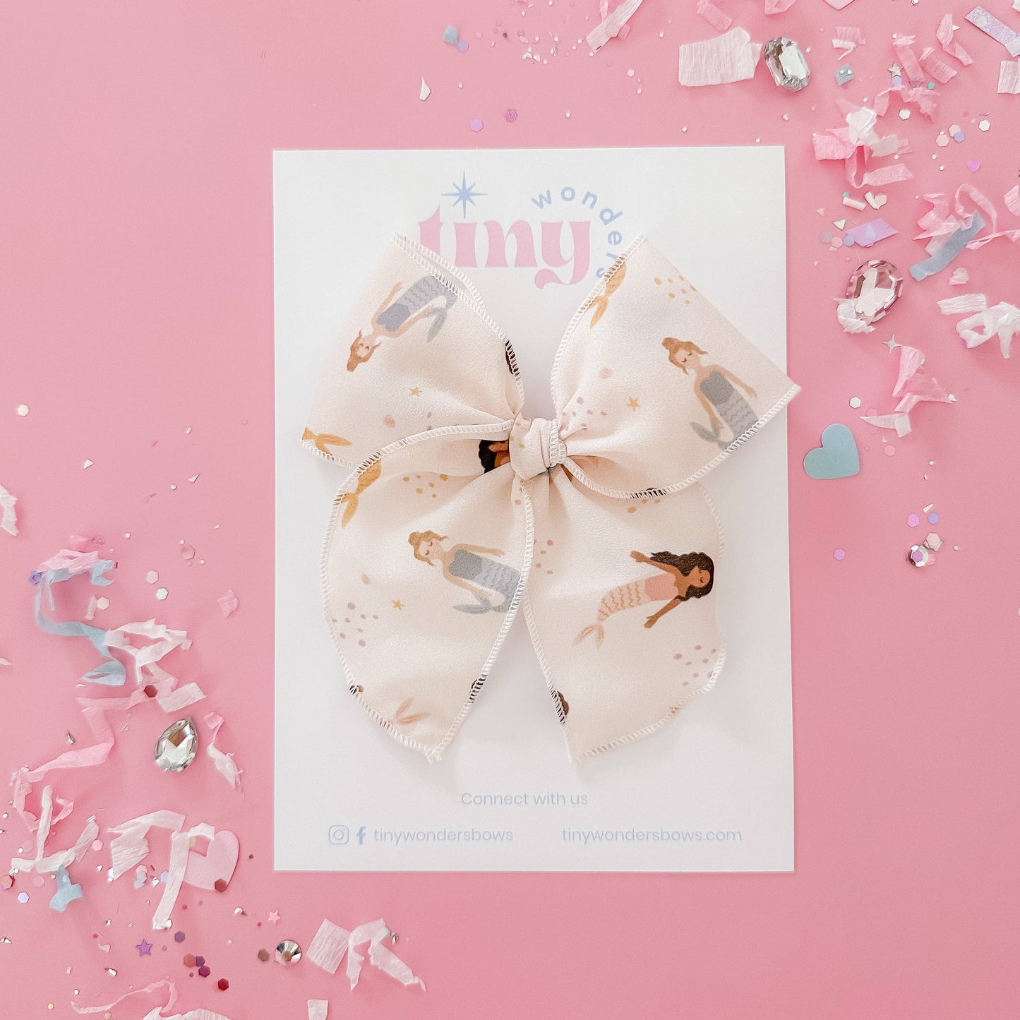 mermaids crepe de chine bow