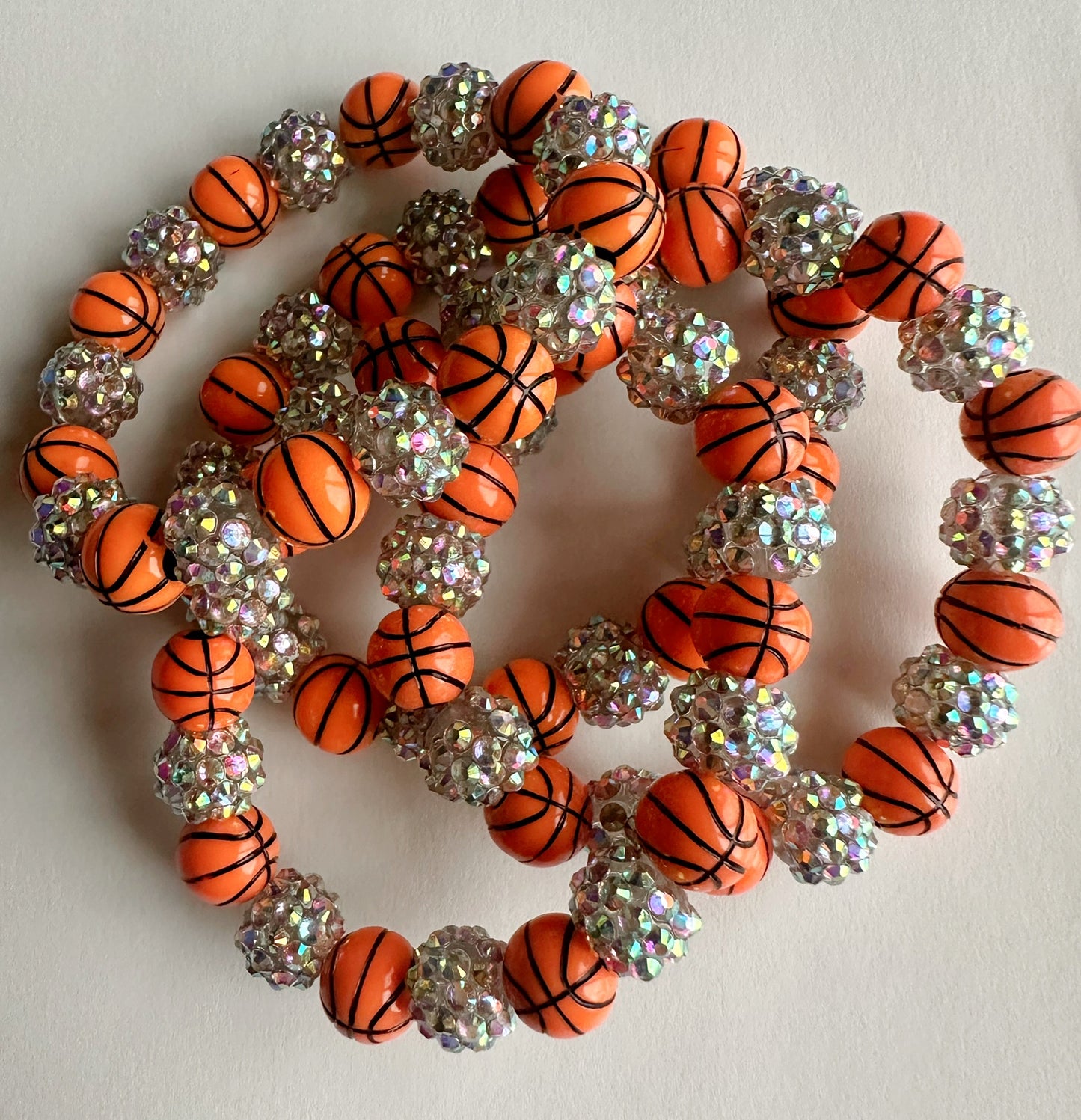 Rhinestone Basketball Stretchy Bracelet