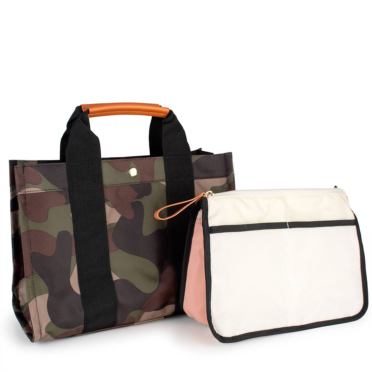 kylie camo nylon tote