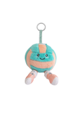 Load image into Gallery viewer, Teal and coral plushie volleyball keychain