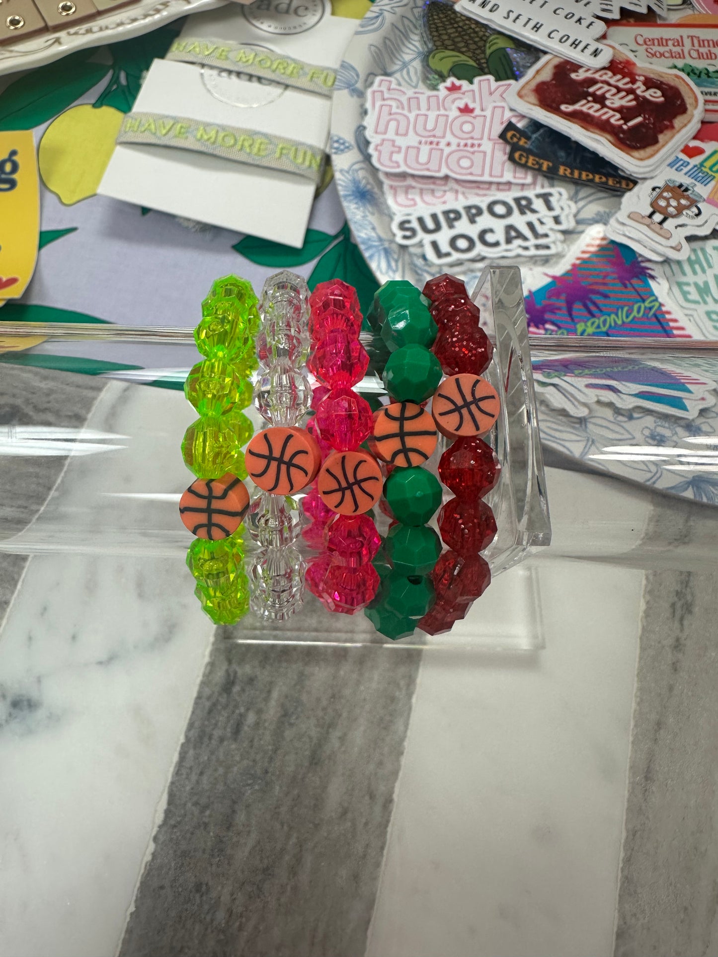 Tiny Basketball Kids Stretchy Bracelet