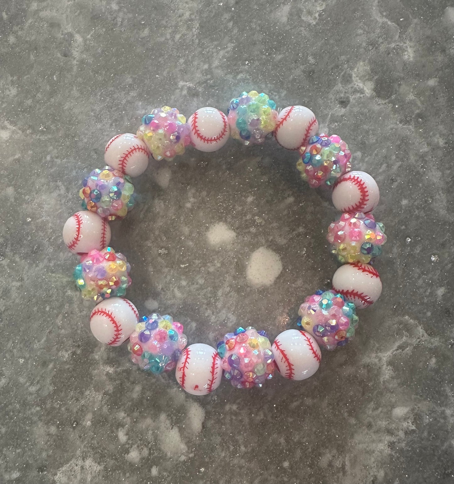 stretchy blingy baseball bracelet