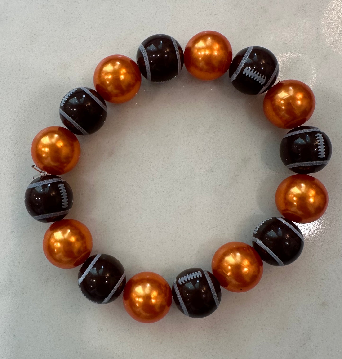stretchy pearly football bracelet