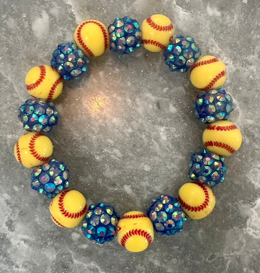 stretchy blingy softball bracelet