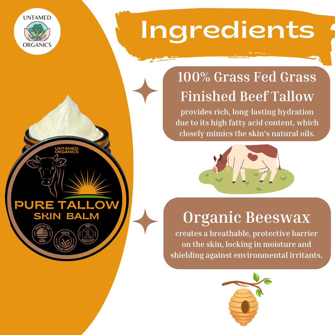 Grass-Fed Tallow Skin Balm | 2 oz Glass Jar
