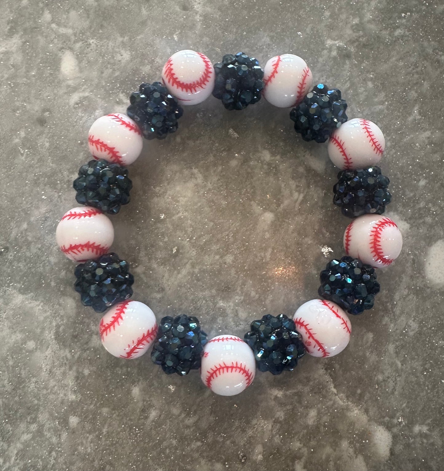 stretchy blingy baseball bracelet