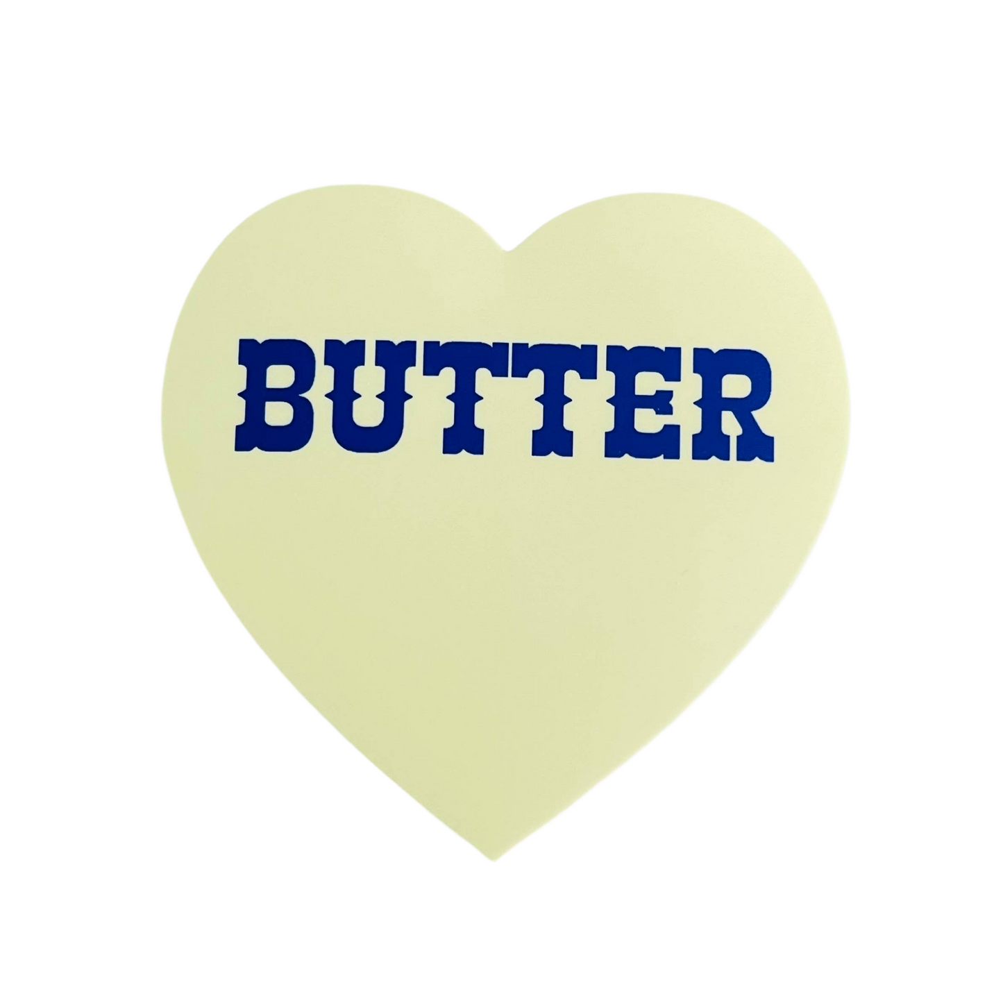 butter heart vinyl sticker
