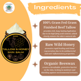 Load image into Gallery viewer, Grass-Fed Tallow & Wild Honey Skin Balm | 2 oz Glass Jar