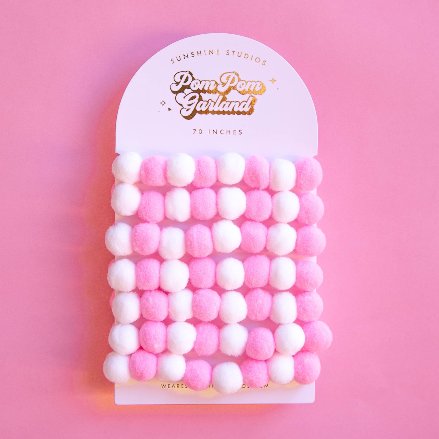 baby pink / white pom pom garland