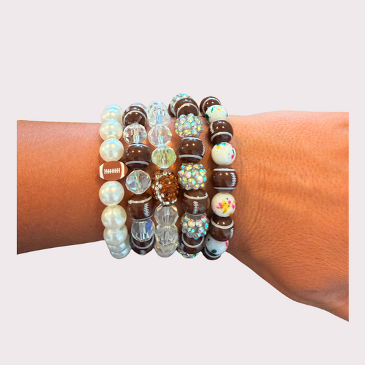 FOOTBALL stretchy bracelet - STACK & RALLY by Florence and Jean
