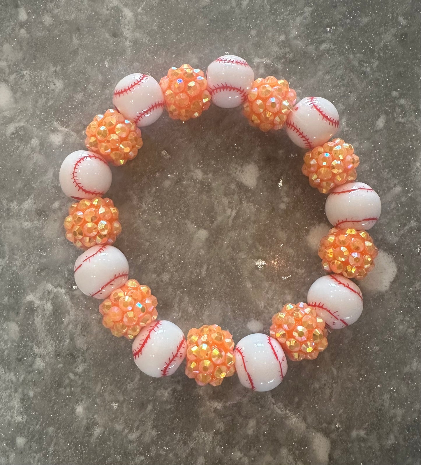 stretchy blingy baseball bracelet