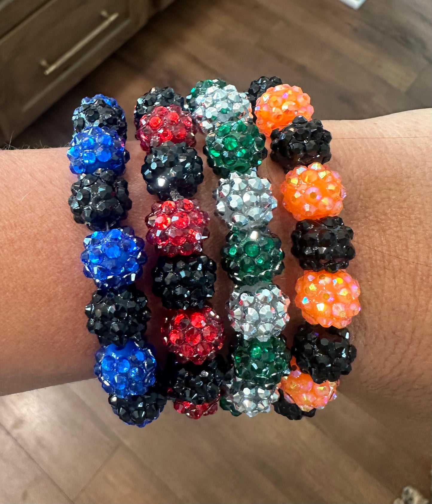 stretchy blingy school spirit bracelet