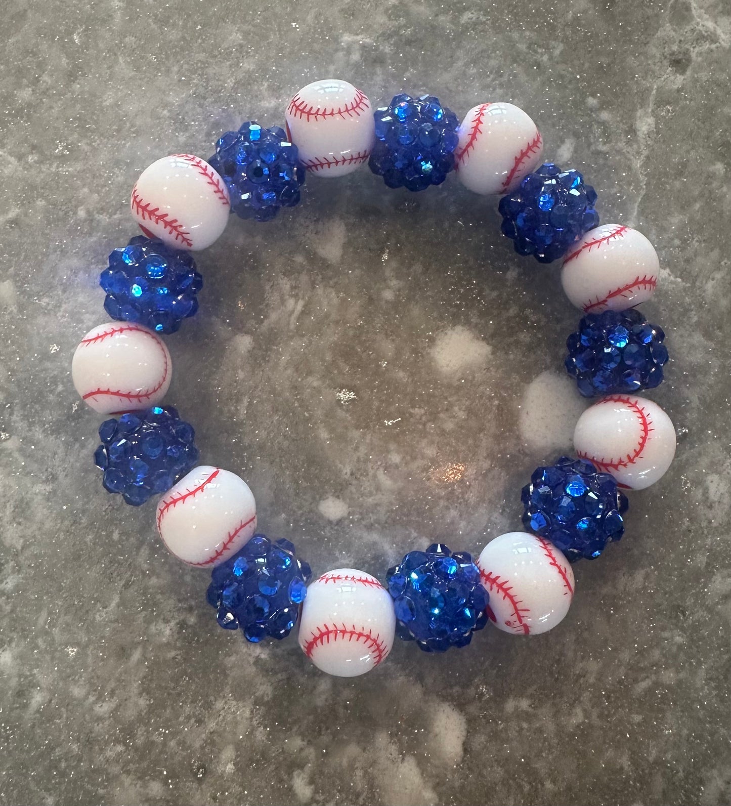 stretchy blingy baseball bracelet
