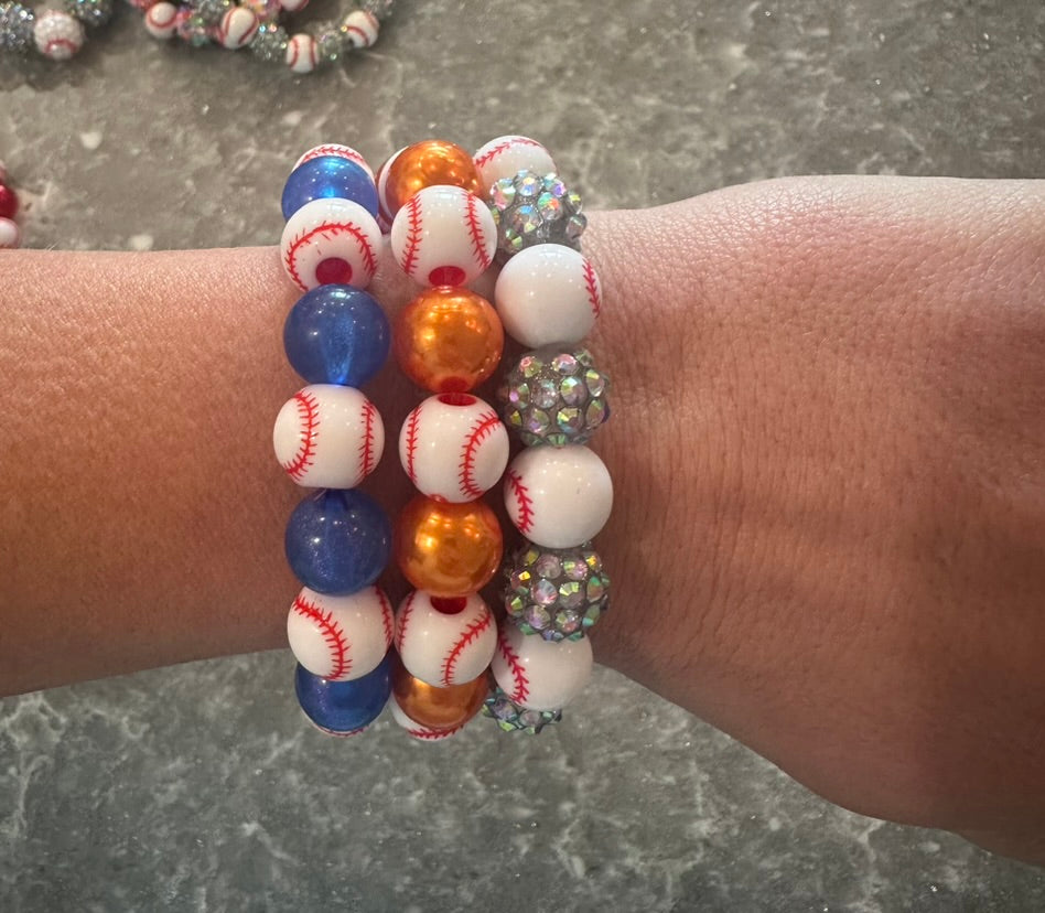 stretchy blingy baseball bracelet