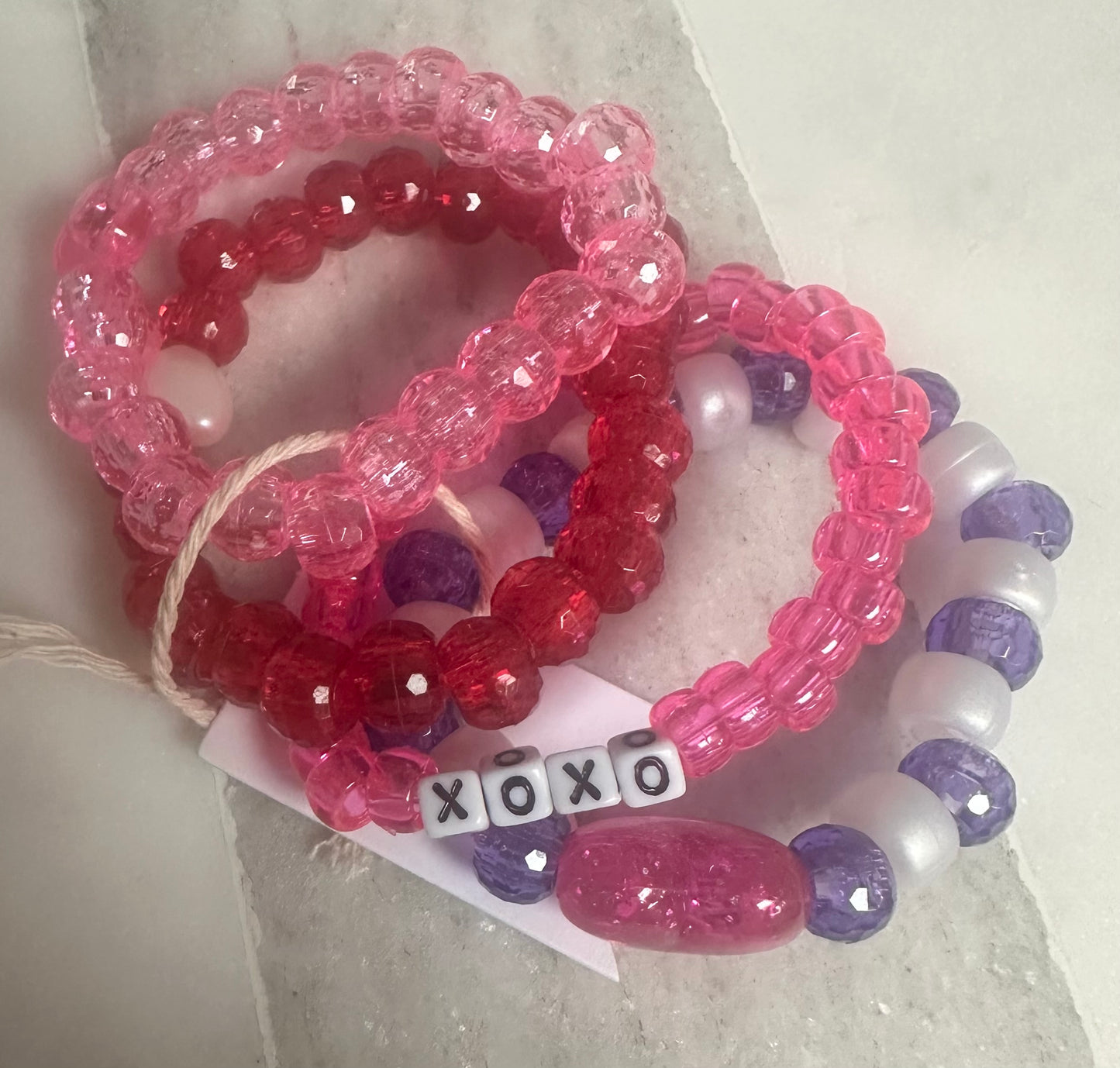 Valentine's Stretchy Bracelets - Kids XS