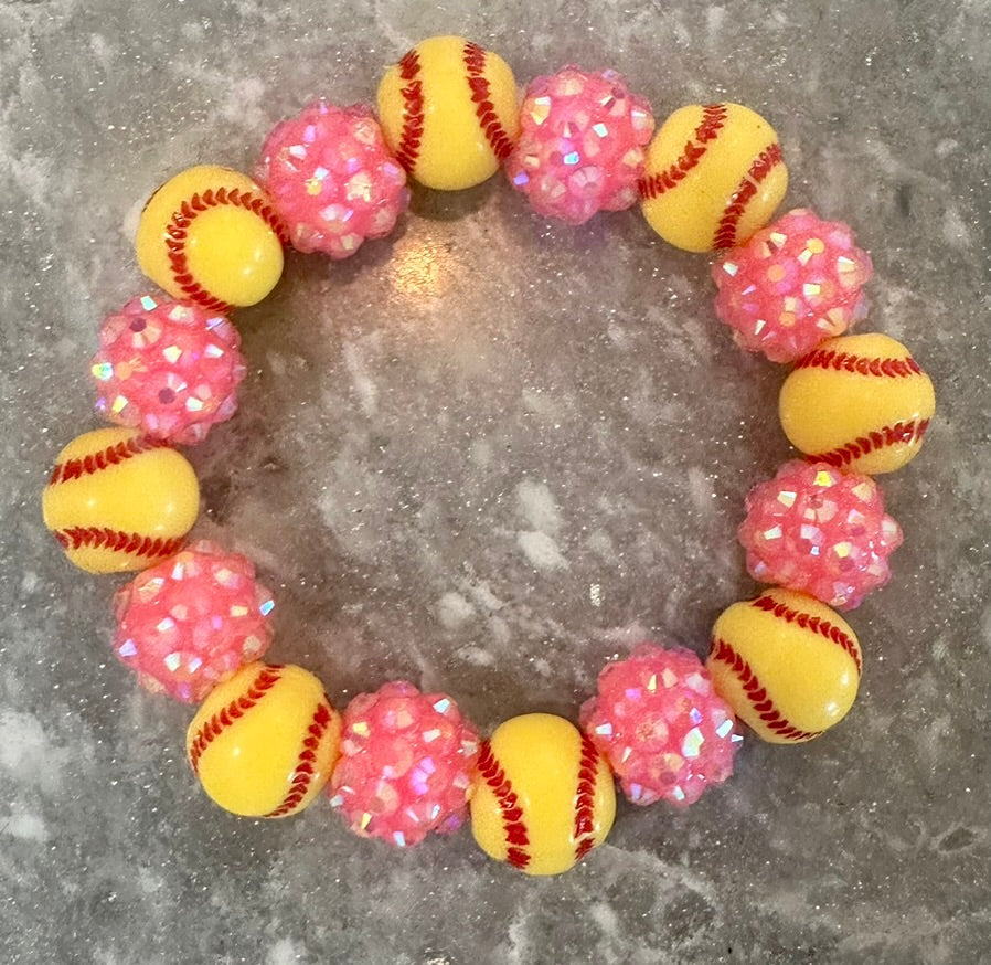 stretchy blingy softball bracelet