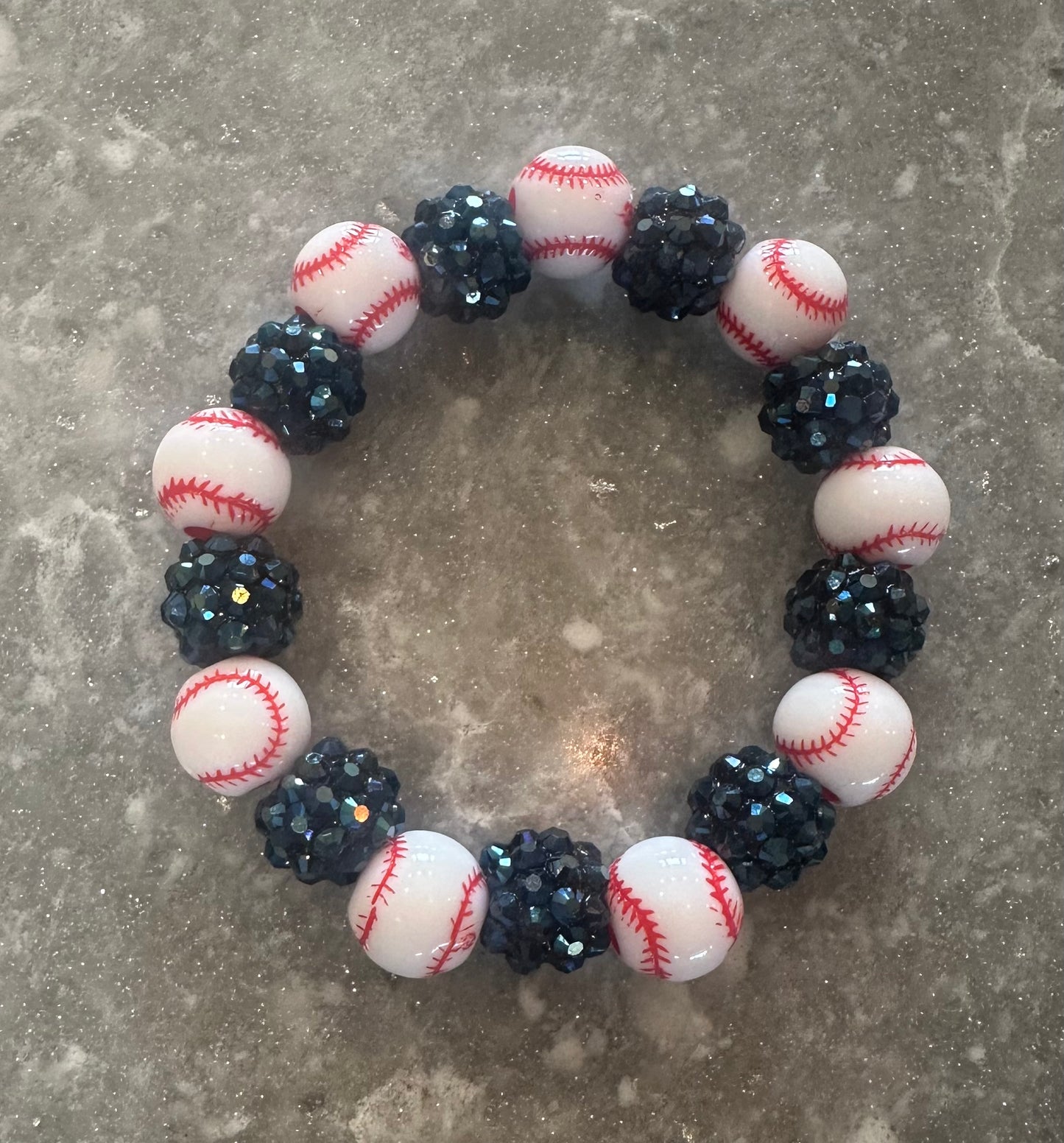 stretchy blingy baseball bracelet