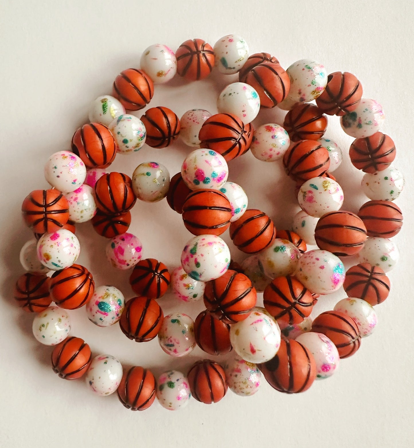Confetti Basketball Stretchy Bracelet