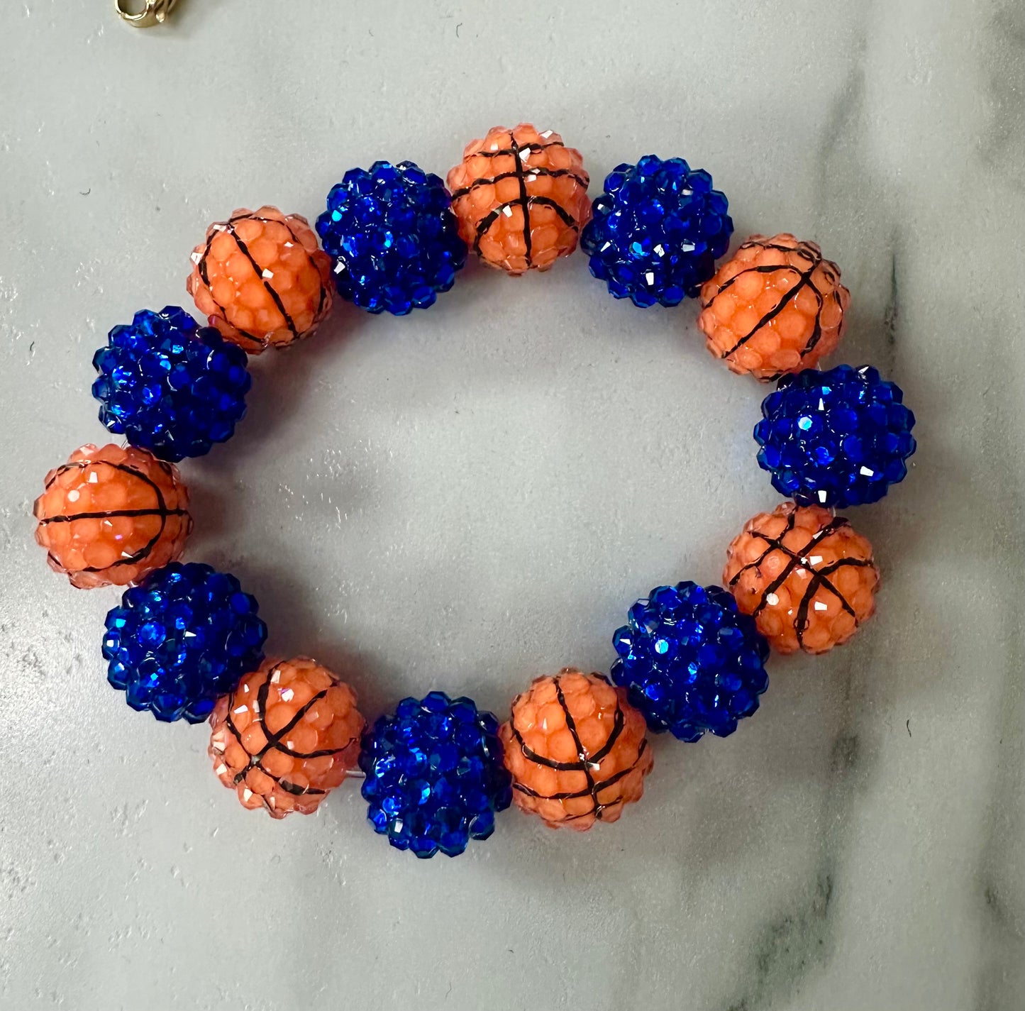big bead stretchy basketball bracelet