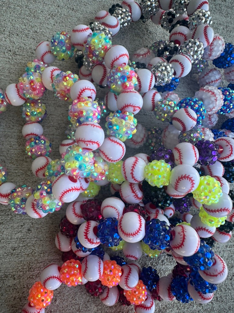 stretchy blingy baseball bracelet