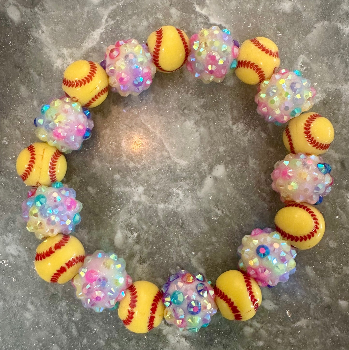 stretchy blingy softball bracelet