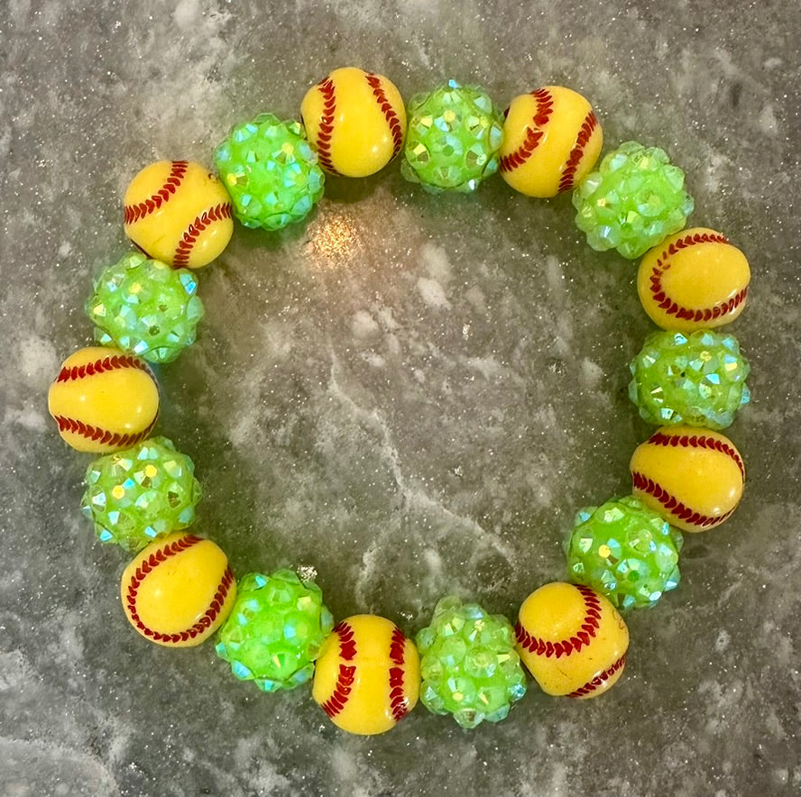 stretchy blingy softball bracelet