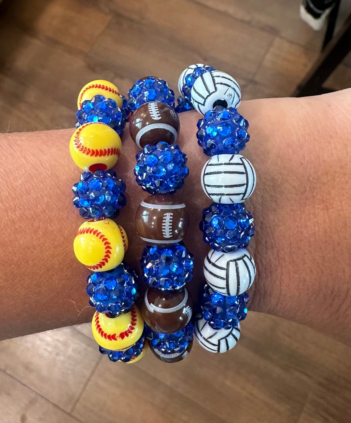 stretchy blingy football bracelet