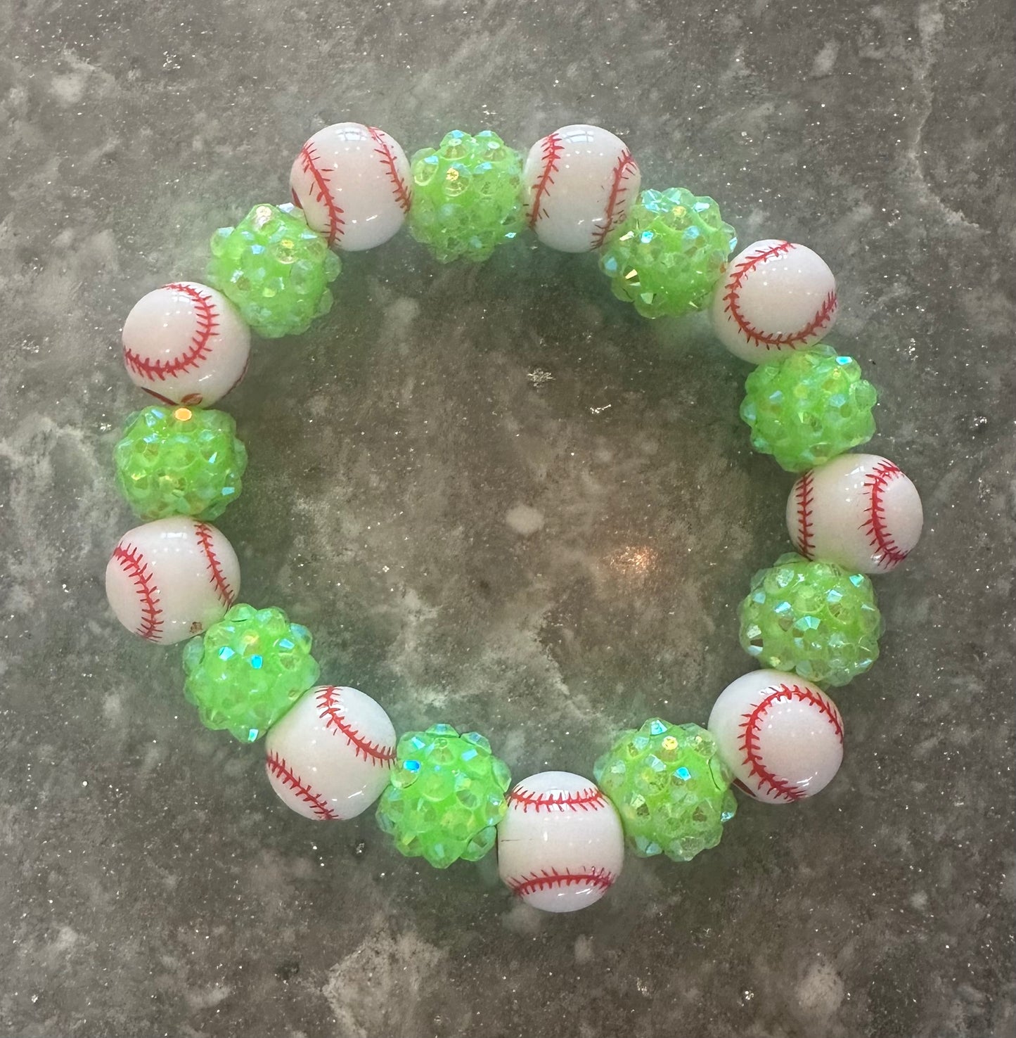 stretchy blingy baseball bracelet
