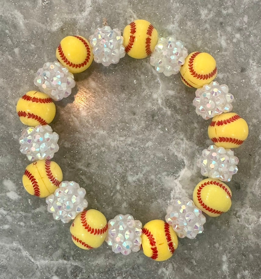 stretchy blingy softball bracelet