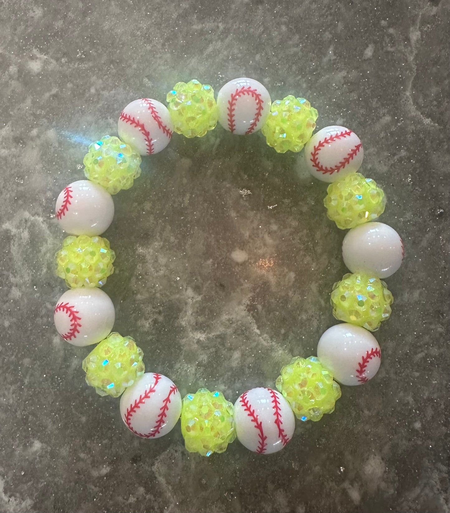 stretchy blingy baseball bracelet
