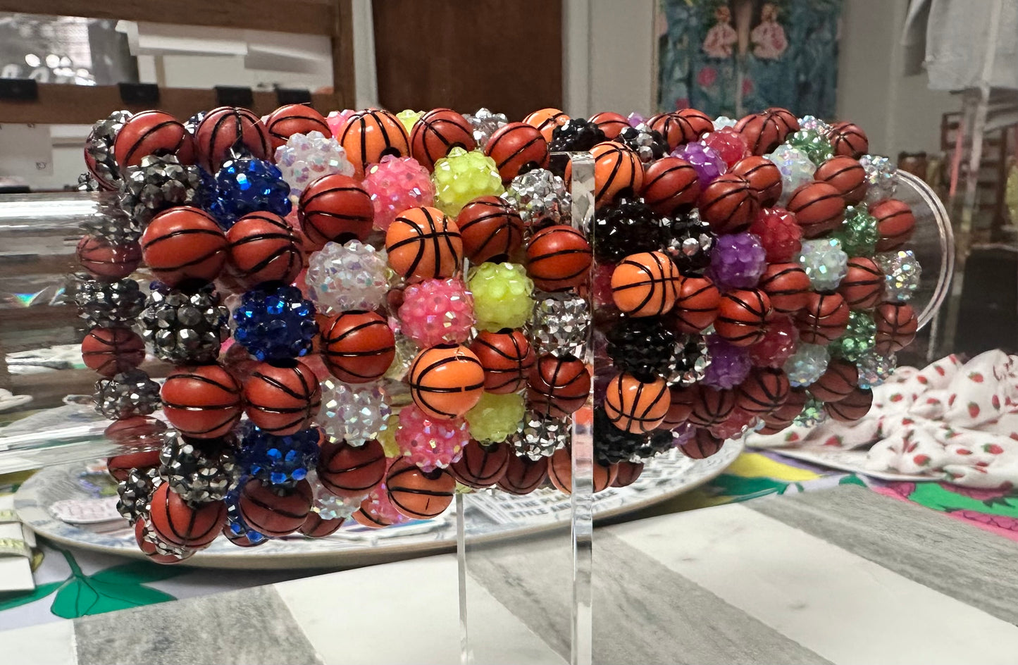 stretchy blingy basketball bracelet