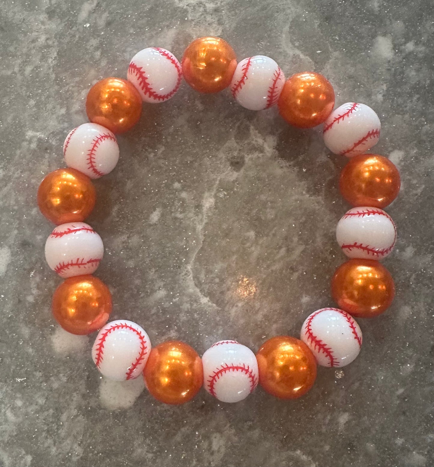 stretchy pearly baseball bracelet