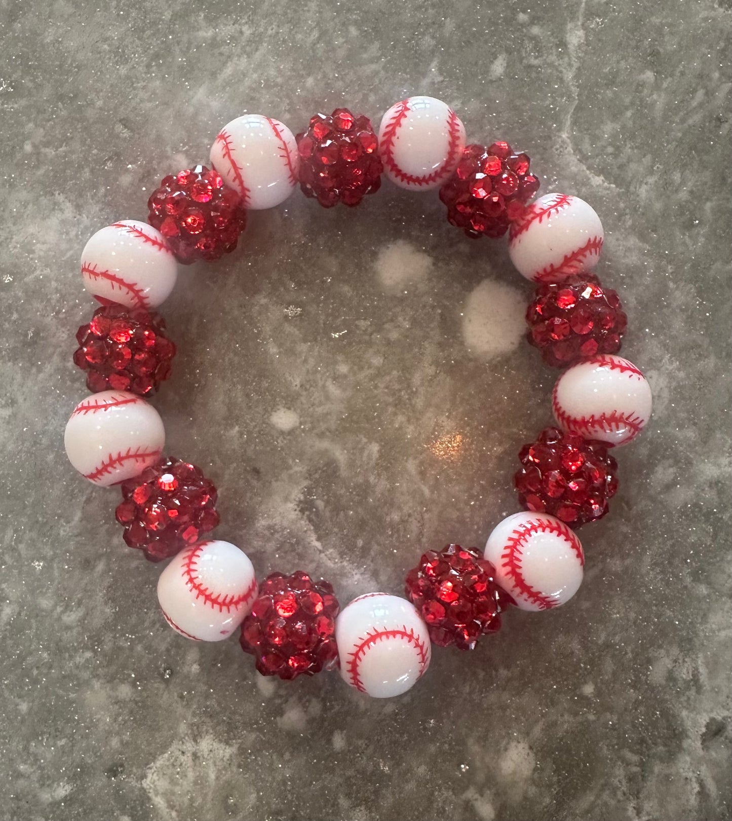stretchy blingy baseball bracelet