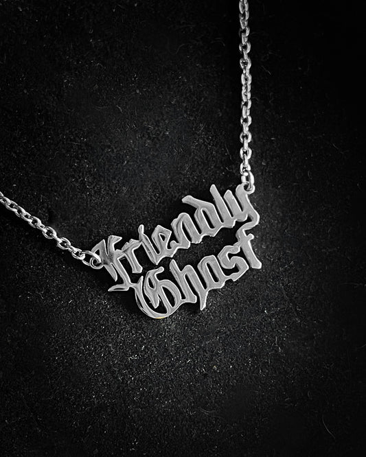 Ghost Nameplate Stainless Steel Necklace