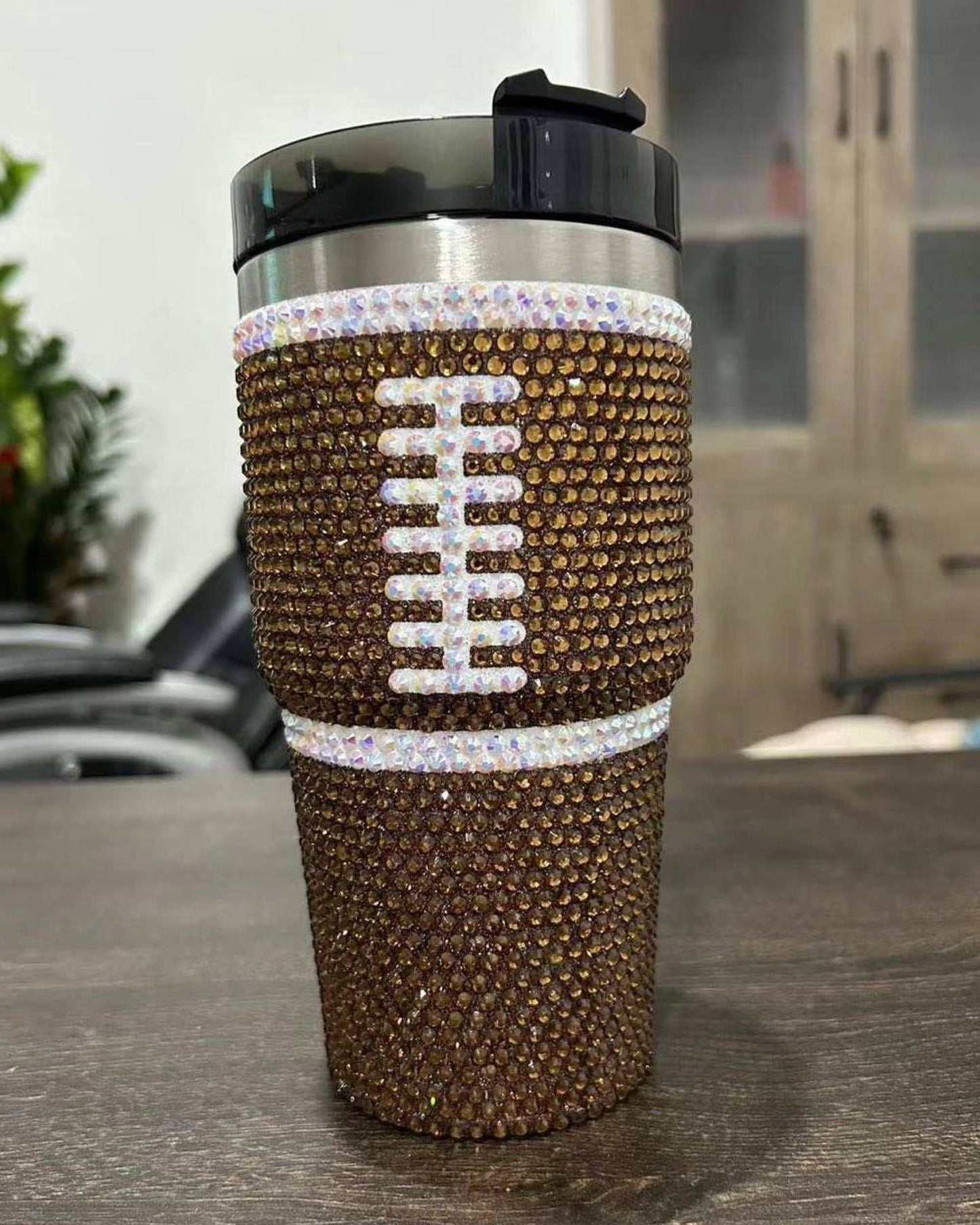 20 Oz. Crystal Football "Blinged Out" Tumbler