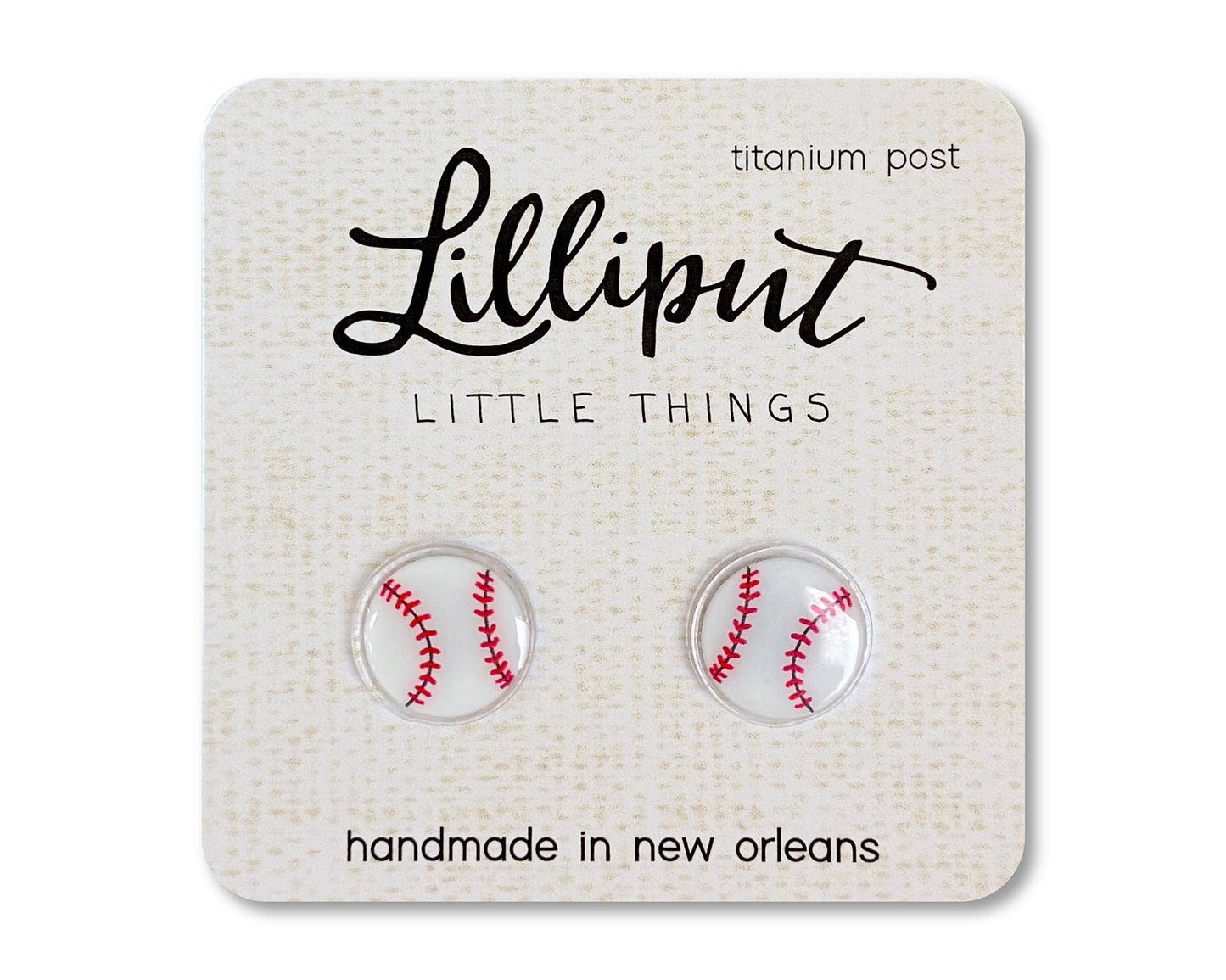 baseball stud earrings