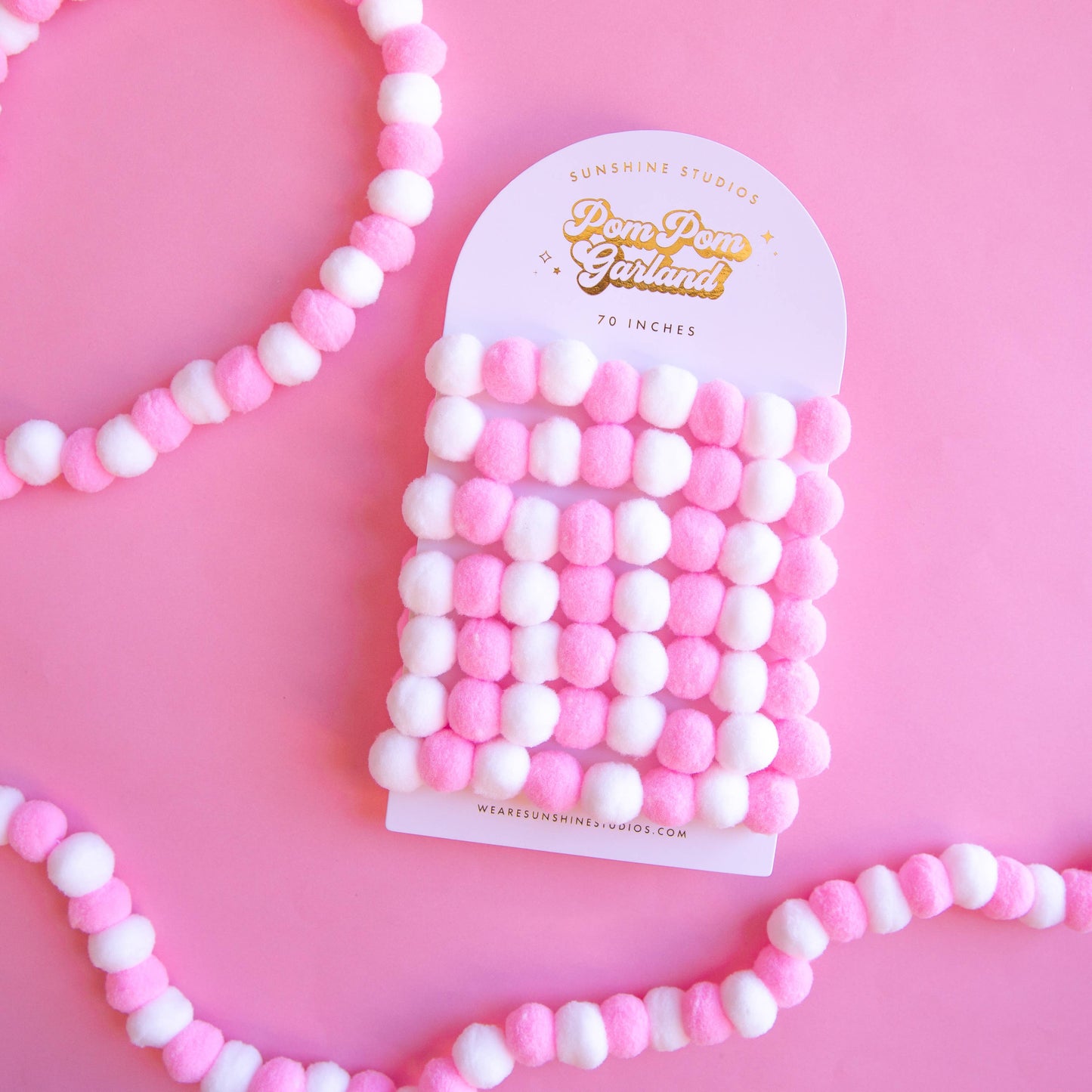 baby pink / white pom pom garland