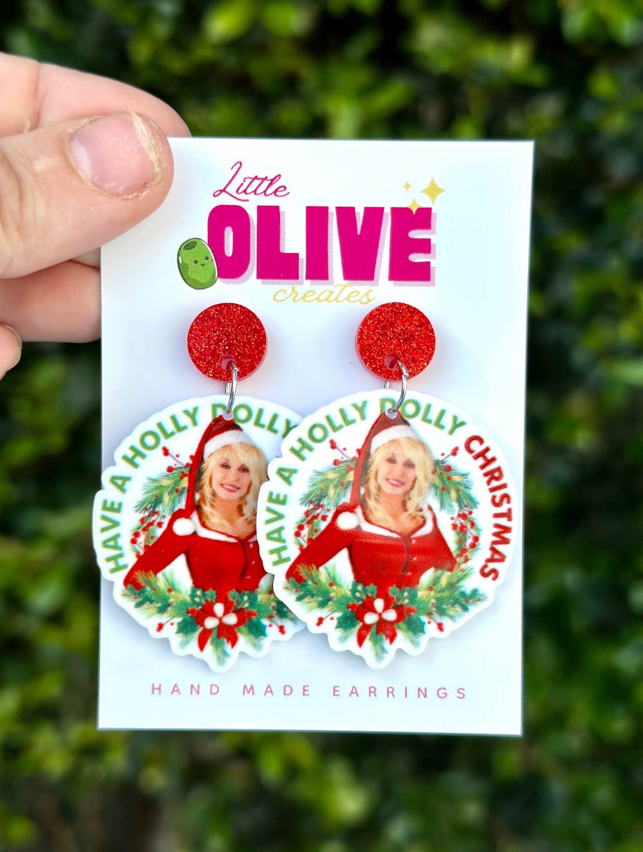 Dolly Parton Christmas Earrings