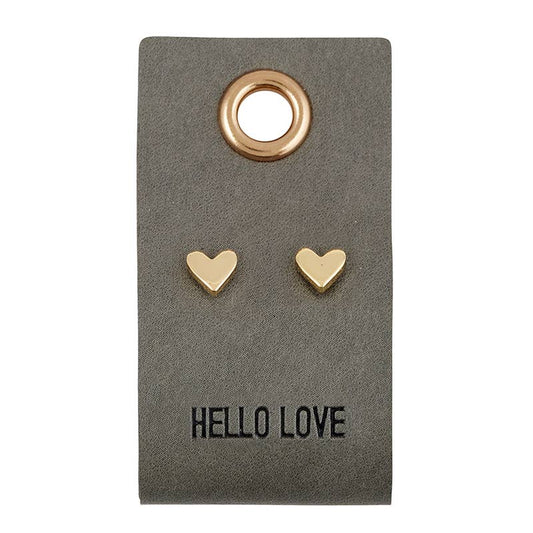 gold heart stud earrings