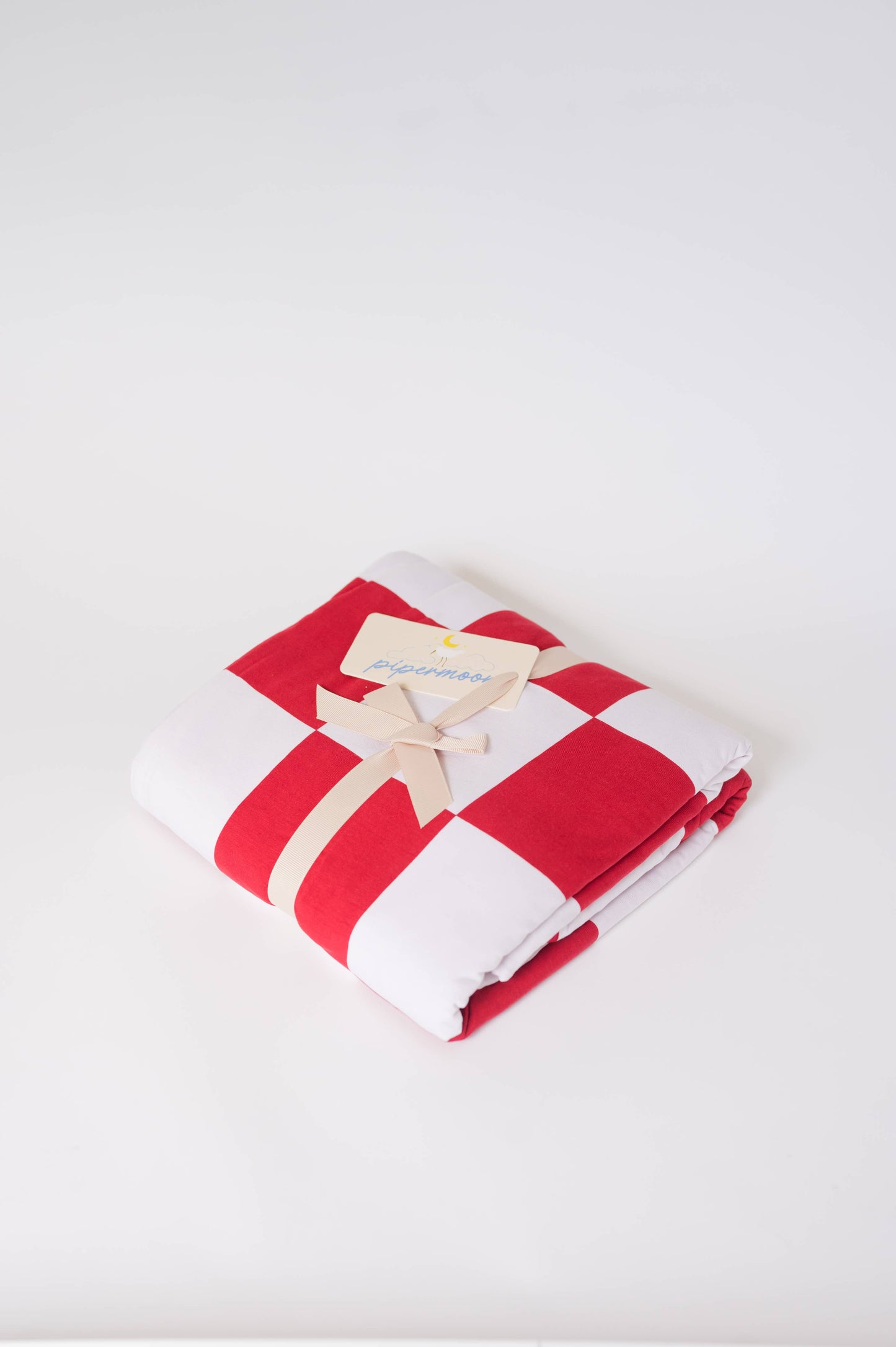 red/white adult swaddle sports blanket