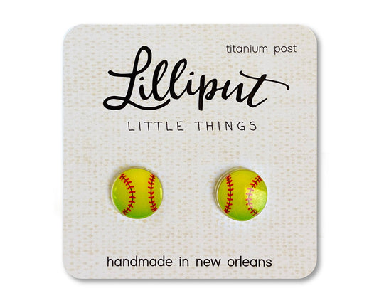 softball stud earrings